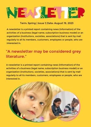 Yellow News Letter Newsletter