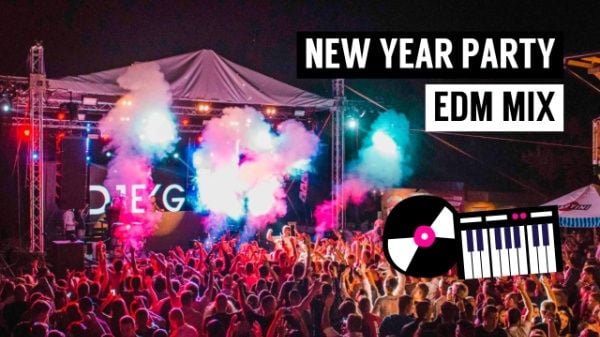 event, festival, holiday, New Year Party Youtube Thumbnail Template