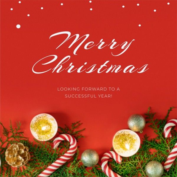 xmas, holiday, wish, Red Elegant Classic Merry Christmas Instagram Post Template