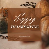 Brown Happy Thanksgiving Gratitude Instagram Post