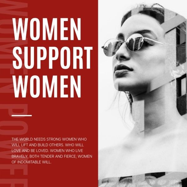 women's rights, gender equality, feminism, Red Internation Womens Day Activity Instagram Post Template