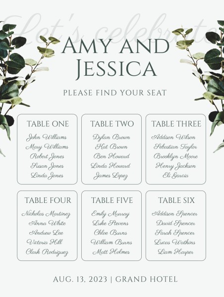 seating chart poster template