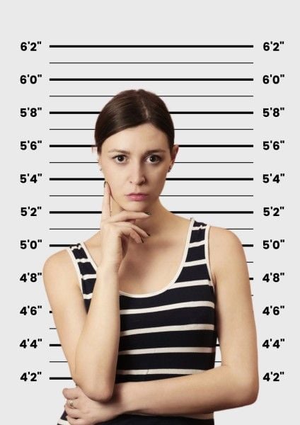 funny, female, woman, White Mugshot Poster Template
