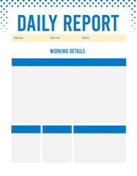 business, company, working day, Basic Working Details Daily Report Template