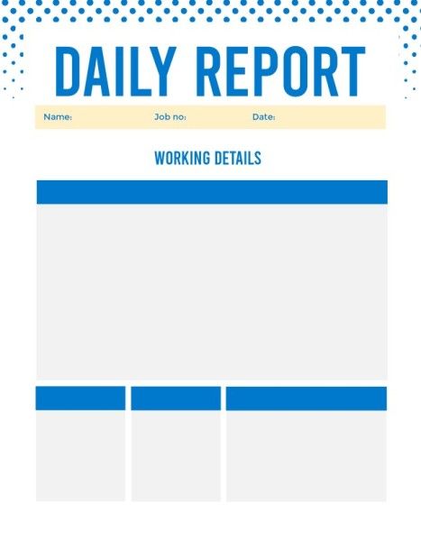 Basic Daily Working Details Daily Report
