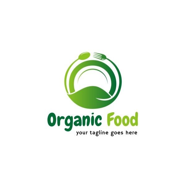 restaurant, diet, health, Green Modern Organic Food Logo Template