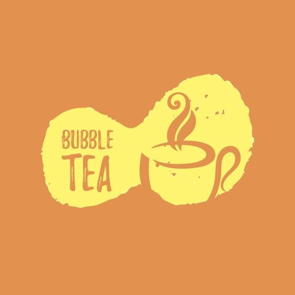 cup, drink, food, Yellow Bubble Tea Logo Template