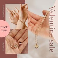 valentines day, photo, collage, Pink Fashion Jewelry Valentine's Day Sale Promotion Instagram Post Template