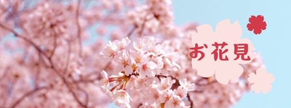 美丽的粉红色樱花 Facebook封面