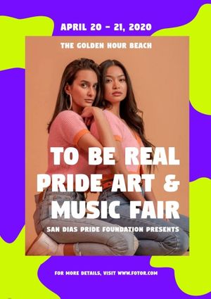 girl, fashion, life, Pride Art And Music Fair Poster Template