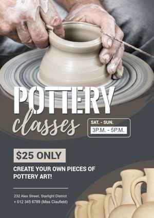 crafts, works, productions, Pottery Handicraft Class Poster Template
