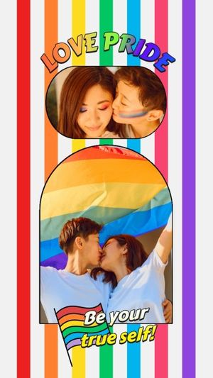 lgbt, lgbtq, lgbtq pride, Colorful Rainbow Pride Month Love Instagram Story Template