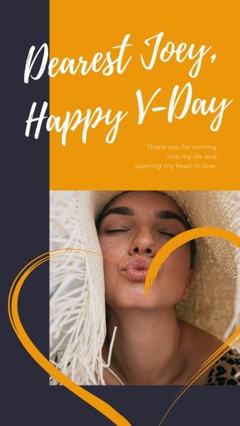 love, couple, kiss, Valentine's Day Yellow Ins Story Instagram Story Template