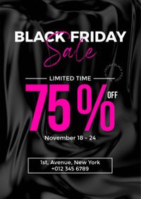 promotion, discount, fashion, Black And Pink Modern Black Friday Sale Poster Template