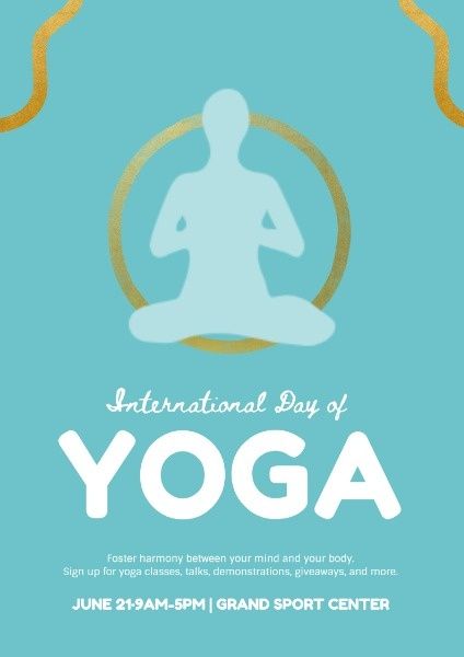 international day of yoga, sales, sale, Blue International Yoga Day Poster Template