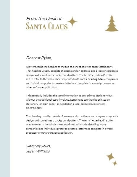 festive, santa, winter, White Christmas Tree Holiday Greeting Letterhead Template