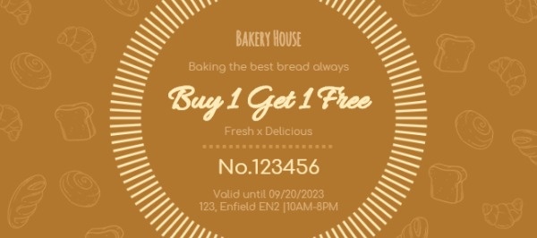 Bakery House Coupon Gift Certificate