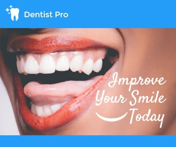 dentist, teeth, hospital, Blue Dental Clinic Online Ads Facebook Post Template
