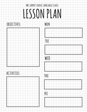business, student, school, Grid Background Lesson Plan Template