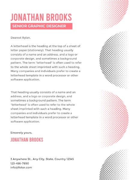 White Background Gradient Graphic Designer Letterhead