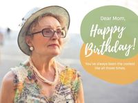 woman, mom, love, Mother's Birthday Wishes Card Template
