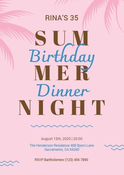 anniversary, happy, life, Summer Birthday Party Invitation Card Invitation Template