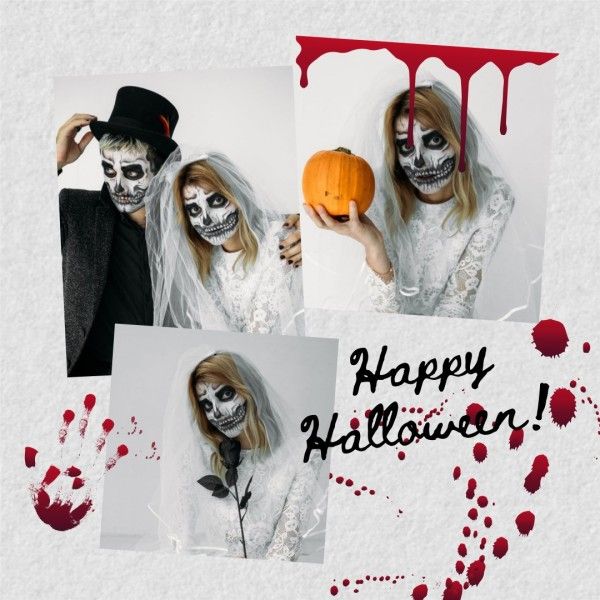 horror, fun, life, Spooky Halloween Photo Collage Photo Collage (Square) Template