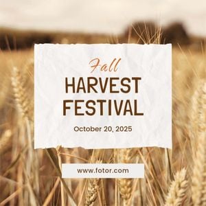 event, season, celebration, Fall Autumn Harvest Festival Instagram Post Template