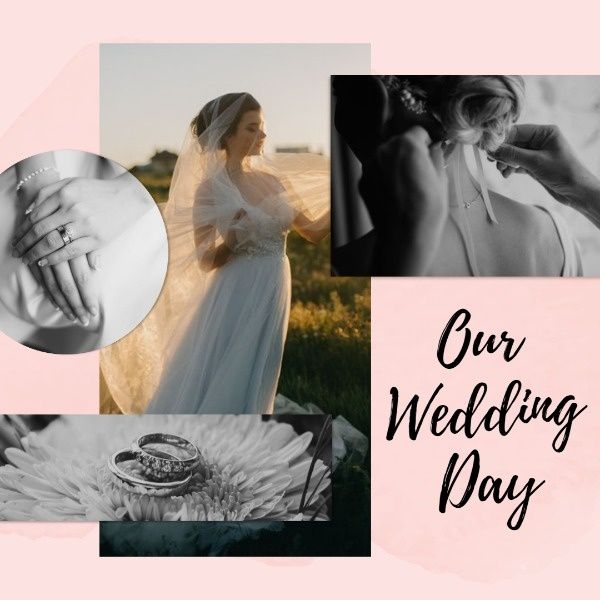 life, love, couple, Wedding Day Instagram Post Template