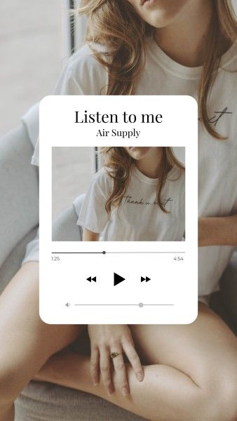 sound, listening, singer, Simple Music Cover Instagram Story Template