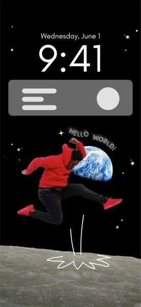 lock screen, earth, jump, Funny Montage Image Cutout Phone Wallpaper Template