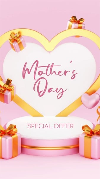 Pink 3D Gifts Mother's Day Sale Instagram Story
