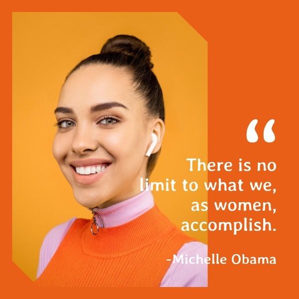 international womens day, woman, girl power, Orange Women Power Quote Instagram Post Template