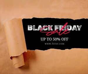 sale, promotion, discount, Brown Simple Black Friday Facebook Post Template