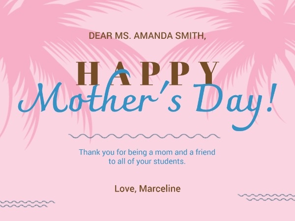 Red Mother's Day Card