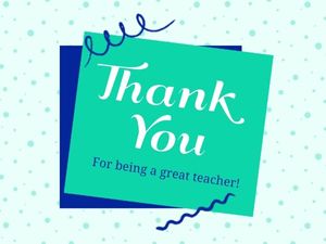 appreciation, life, school, Green Simple Thank You Teacher Card Template