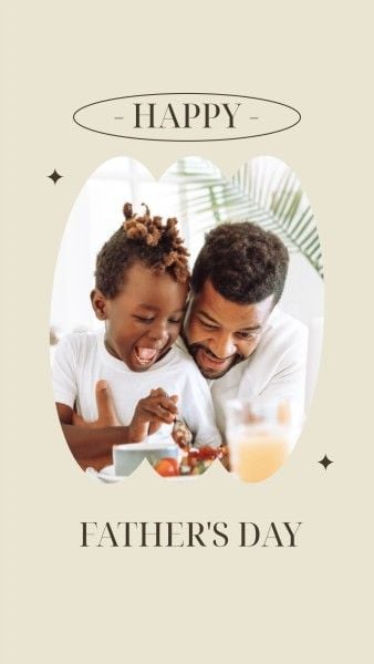 dad, kid, family, Soft Yellow Minimal Father's Day Greeting Instagram Story Template
