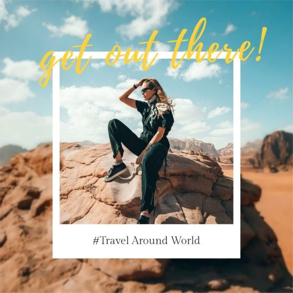 traveling, vacation, holiday, Travel Around World Instagram Post Template