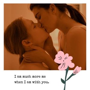 love, kiss, pride month, Sweet Couple Makeout Valentine's Day Collage Photo Collage (Square) Template