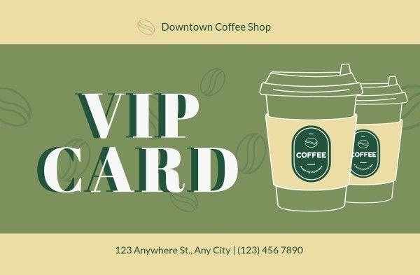 shop, membership, green, Coffee Vip Card ID Card Template