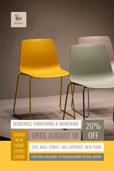 黄色の椅子の家具の販売 Pinterestポスト