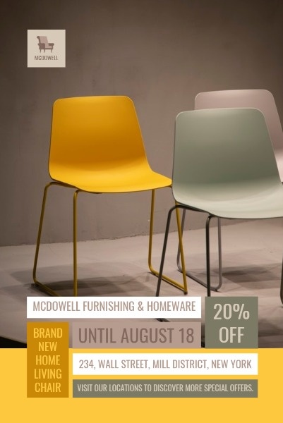 黄色の椅子の家具の販売 Pinterestポスト