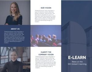 Dark Blue E-learning Platform Brochure