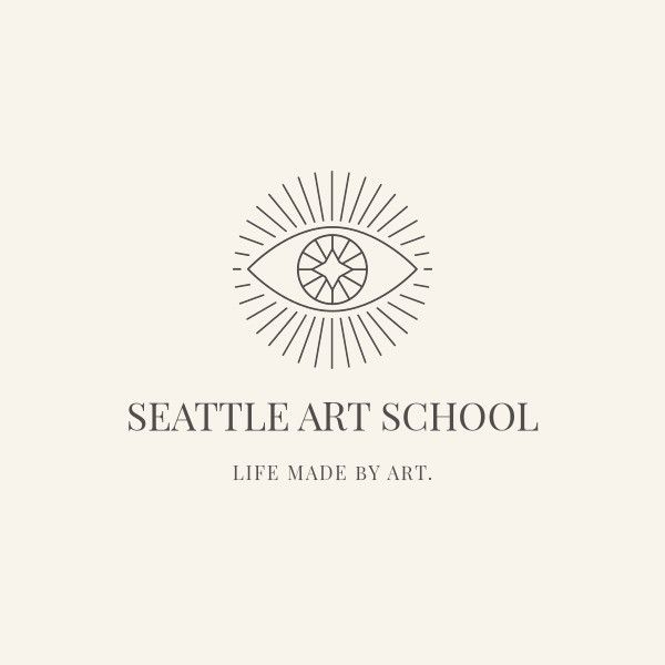 education, brand, branding, Minimal Illustration Art School Logo Template