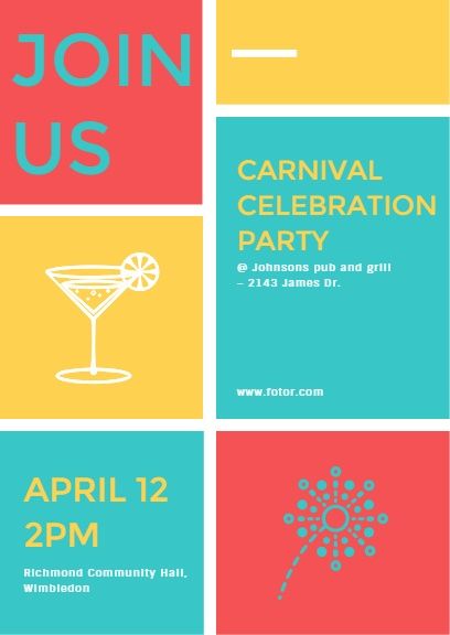 event, parties, events, Carnival Celebration Party Invitation Template