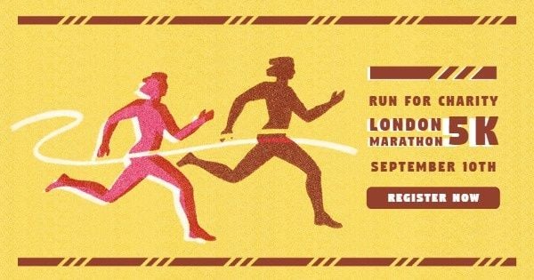 run, sport, charity, London Marathon Facebook Ad Medium Template