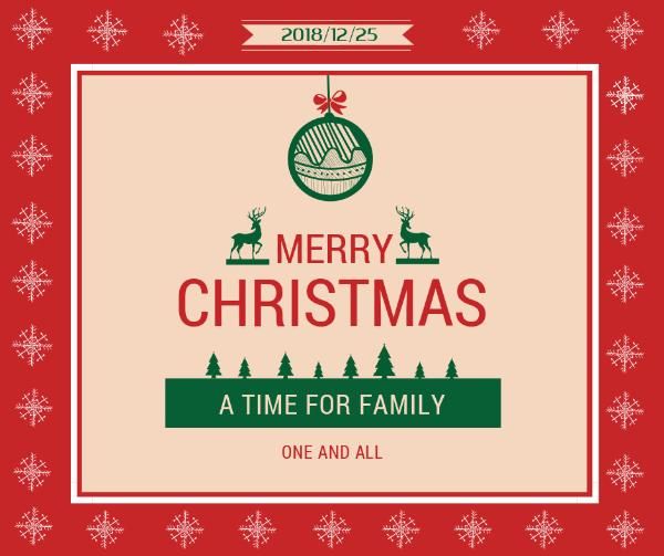 christmas, xmas, festival, Merry happy new year Facebook Post Template