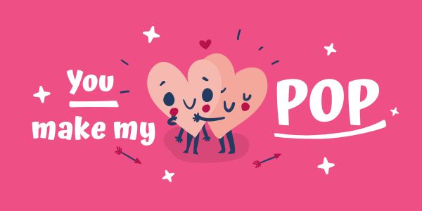 Pink Heart Pop Valentine's Day Twitter Post