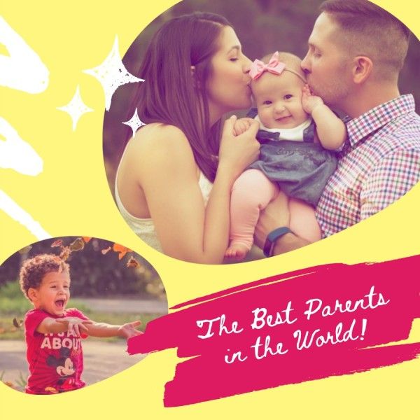 photograph, kiss, baby, Parents Photo Collage Photo Collage (Square) Template