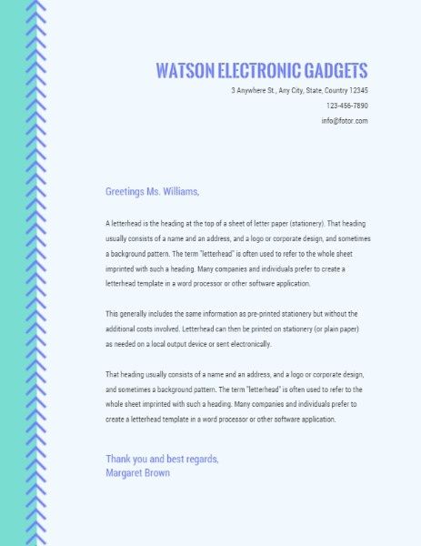 sale, retail, greeting, Electronic Gadgets Letterhead Template
